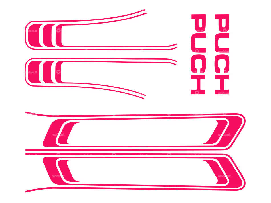 Adhesive set tank & frame pink (1A quality) Foil plot | Puch Maxi S Carousel Image 1