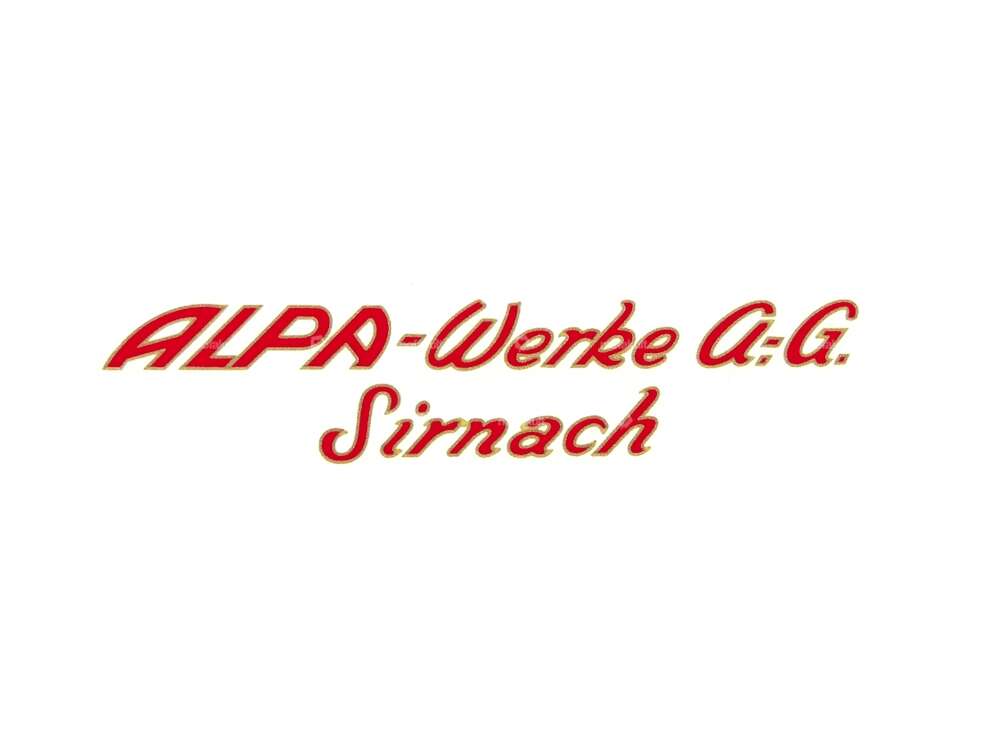 Sticker "ALPA-Werke A:G. Sirnach" 75 x 18 mm Carousel Image 1