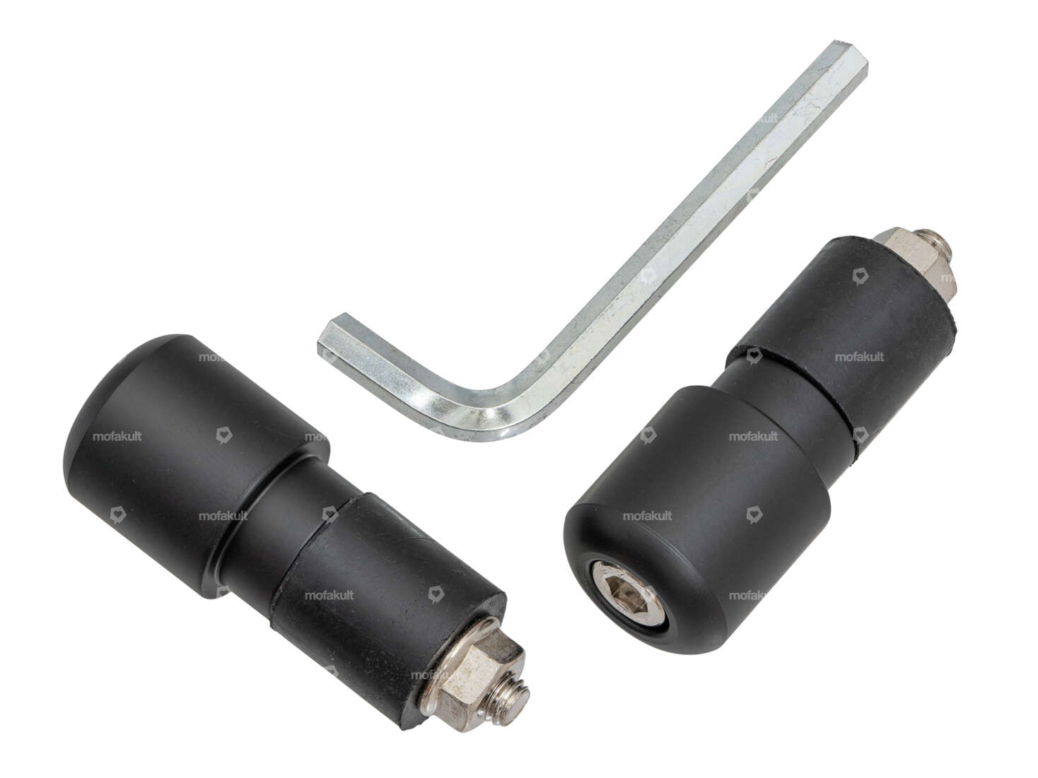 GPO handlebar end pin aluminum black matt (2 pieces) Carousel Image 1