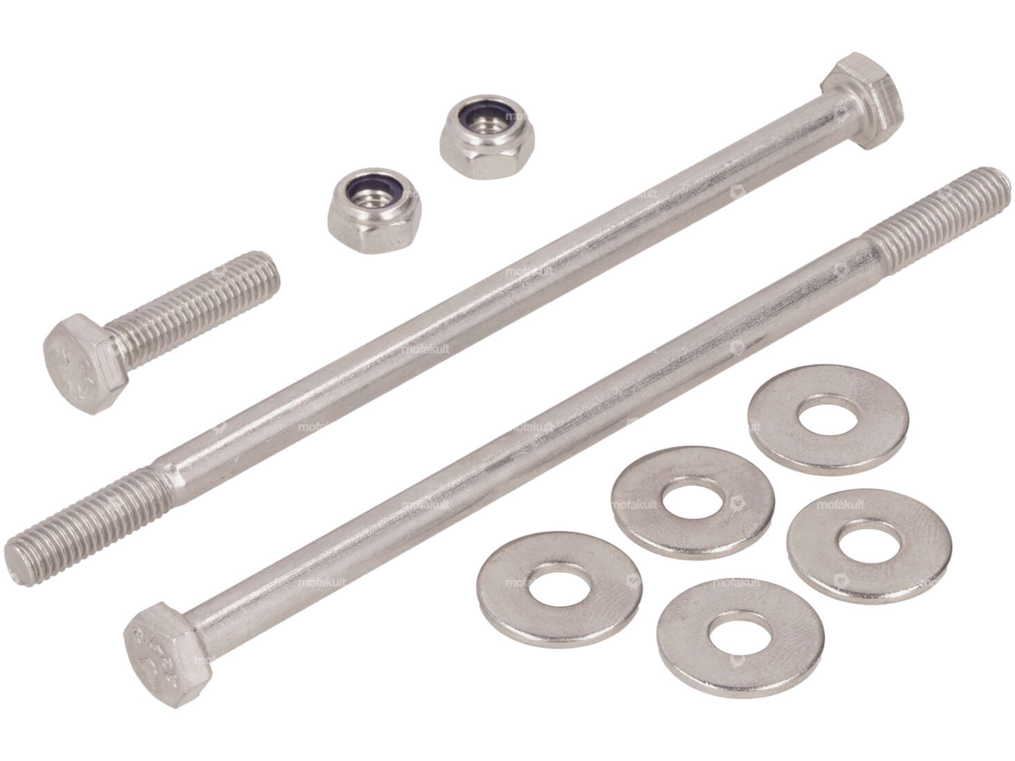 swiing® revival screw set engine mounting Inox | Piaggio Ciao, SI, Bravo, Boxer Carousel Image 1