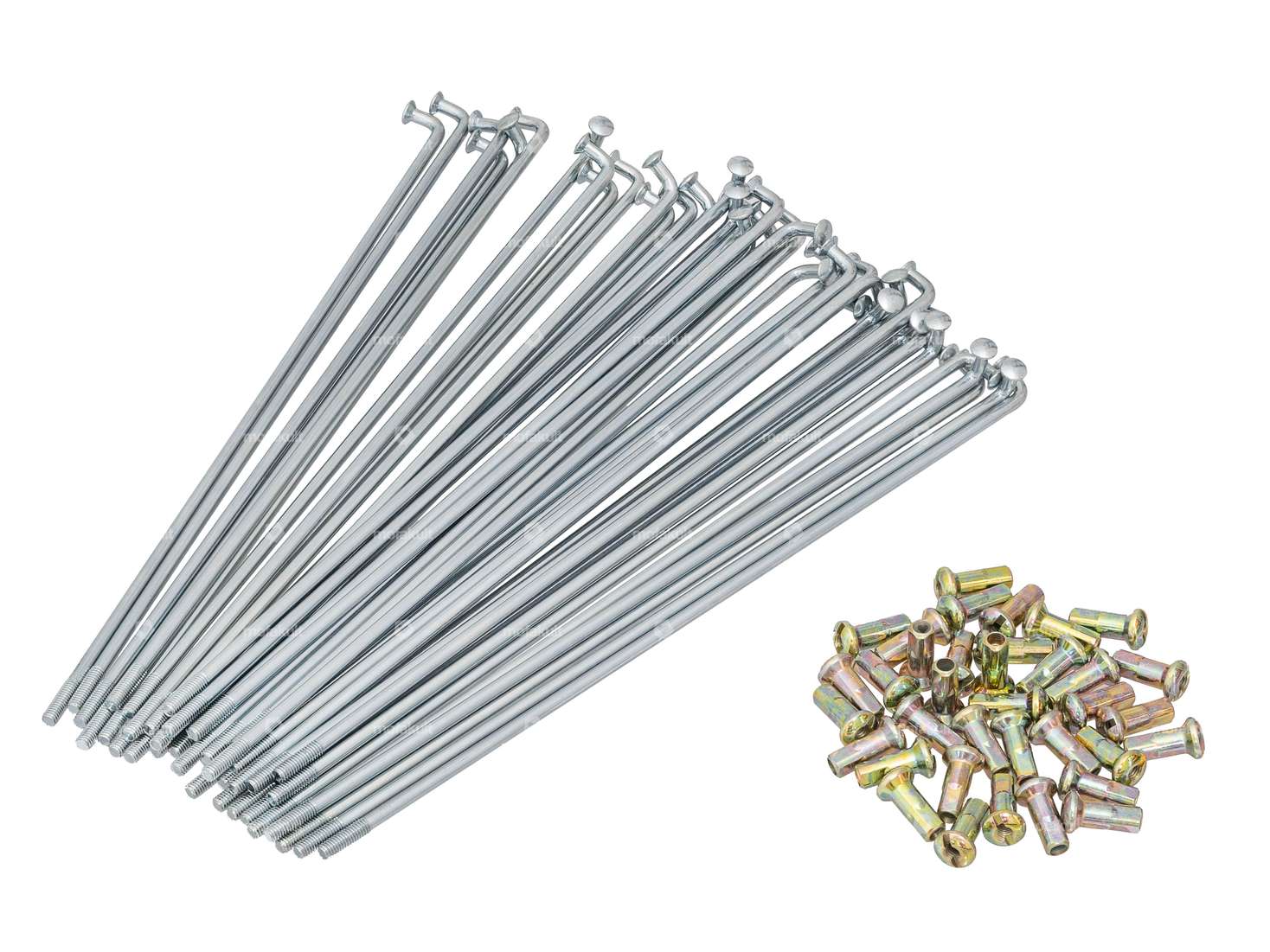 GPO 17" spoke set incl. nipple (2.9 x 188 mm) galvanized steel Carousel Image 1