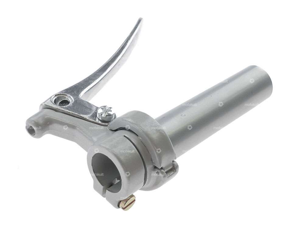 Throttle twist grip Oldschool full cast iron pointed silver Carousel Image 2