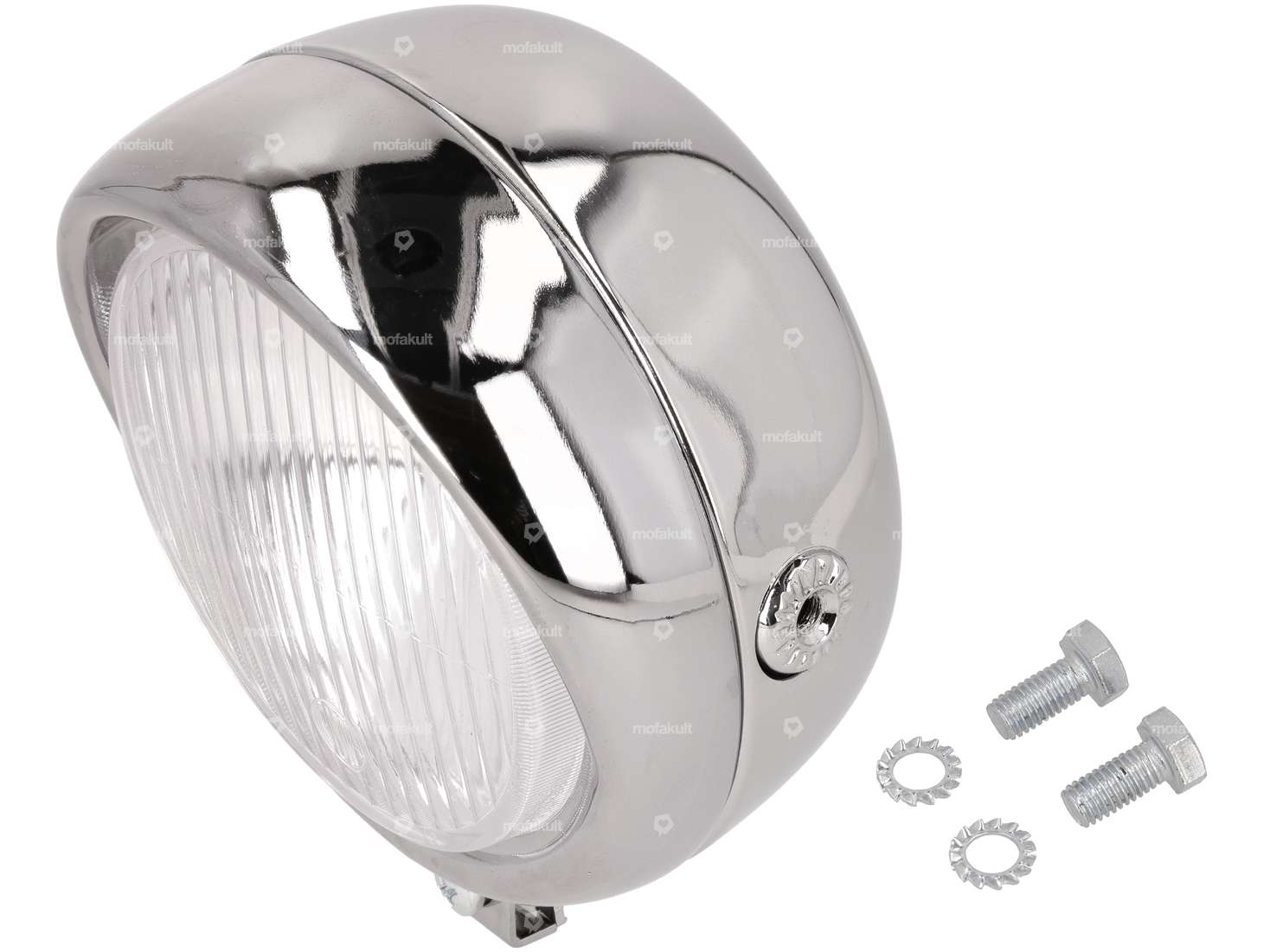 GUIA headlights round Ø 13 cm chrome (narrow spoiler) Carousel Image 1