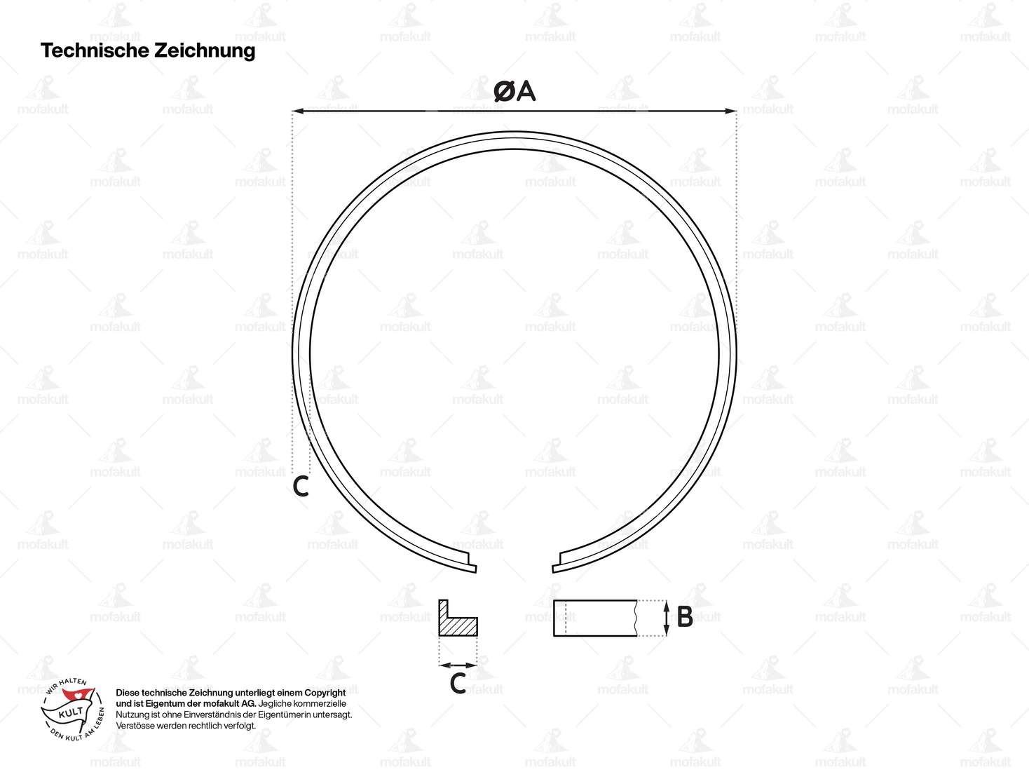 Meteor piston ring 40.2 x 1.5 mm (FS) Carousel Image 3
