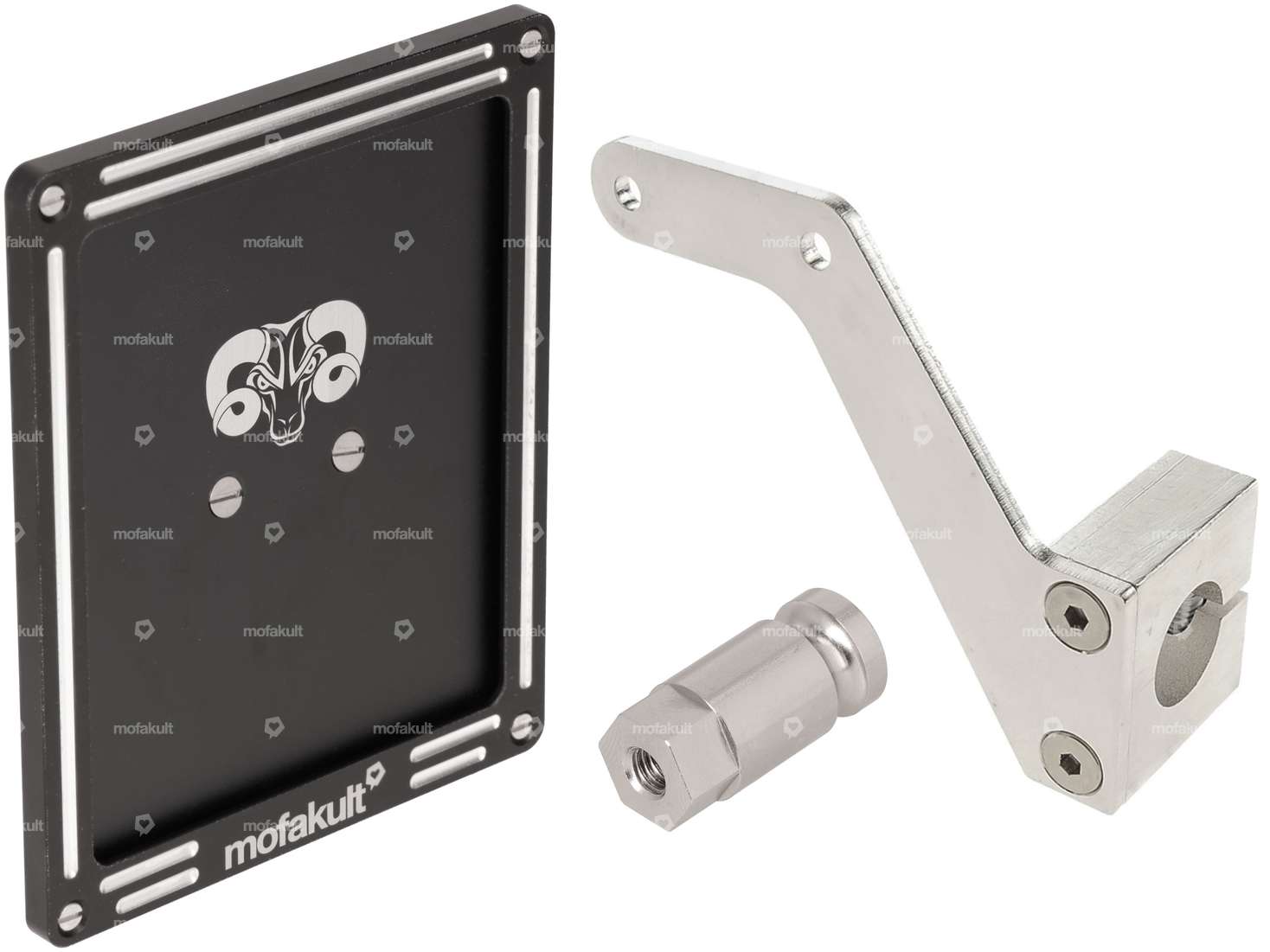 66HEROES license plate holder set incl. frame & mounting pin on the left side (DE version) Carousel Image 1