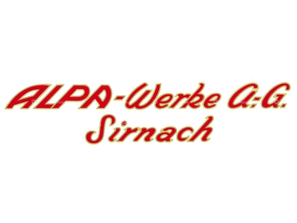 Sticker "ALPA-Werke A:G. Sirnach" 150 x 36 mm Carousel Image 1