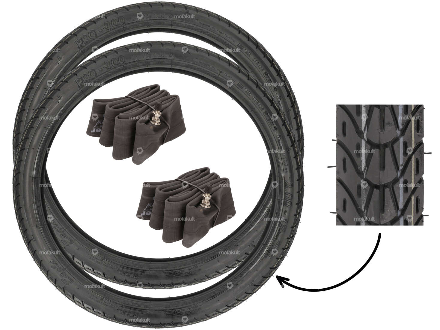 VeeRubber tire set 2.00 x 17" VRM126 (V126) Allround Carousel Image 1