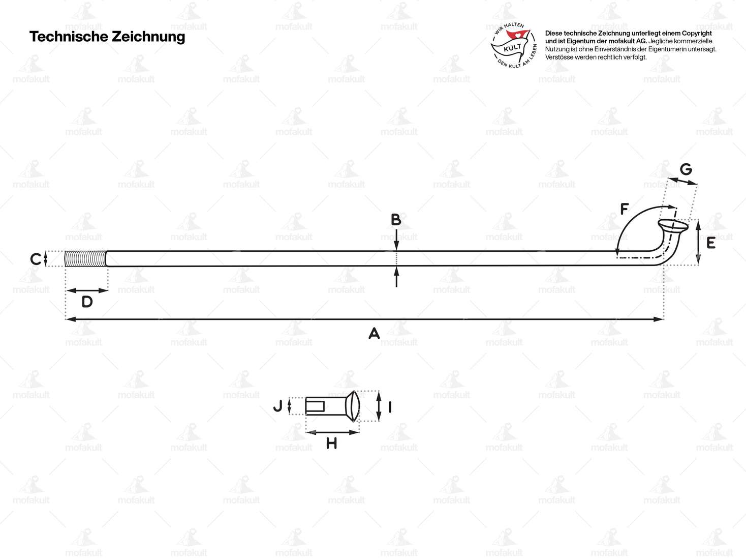 GPO spoke set incl. nipple (2.9 x 215 mm) Inox | Sachs / DKW / Göricke Carousel Image 2
