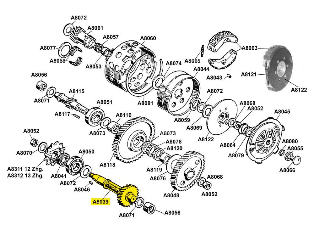 Pinion shaft engine | Beta 521 & 512 (A8039) Carousel Image 3