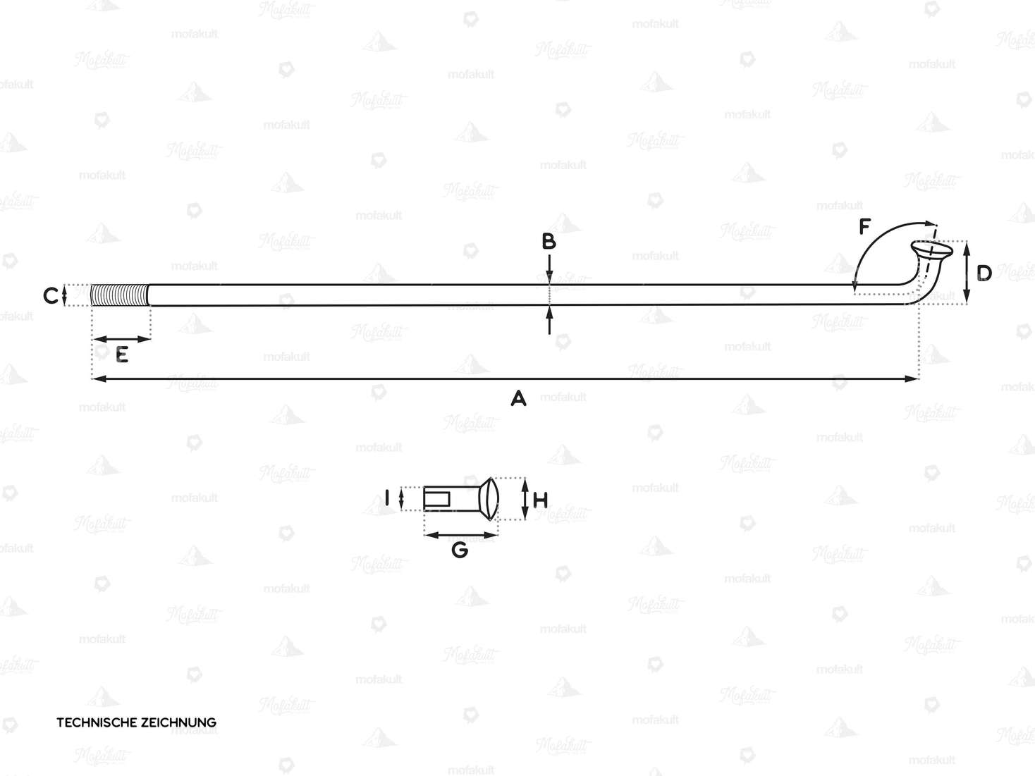 WWS 17" spoke incl. nipple (2.6 x 185 mm) Inox Carousel Image 3