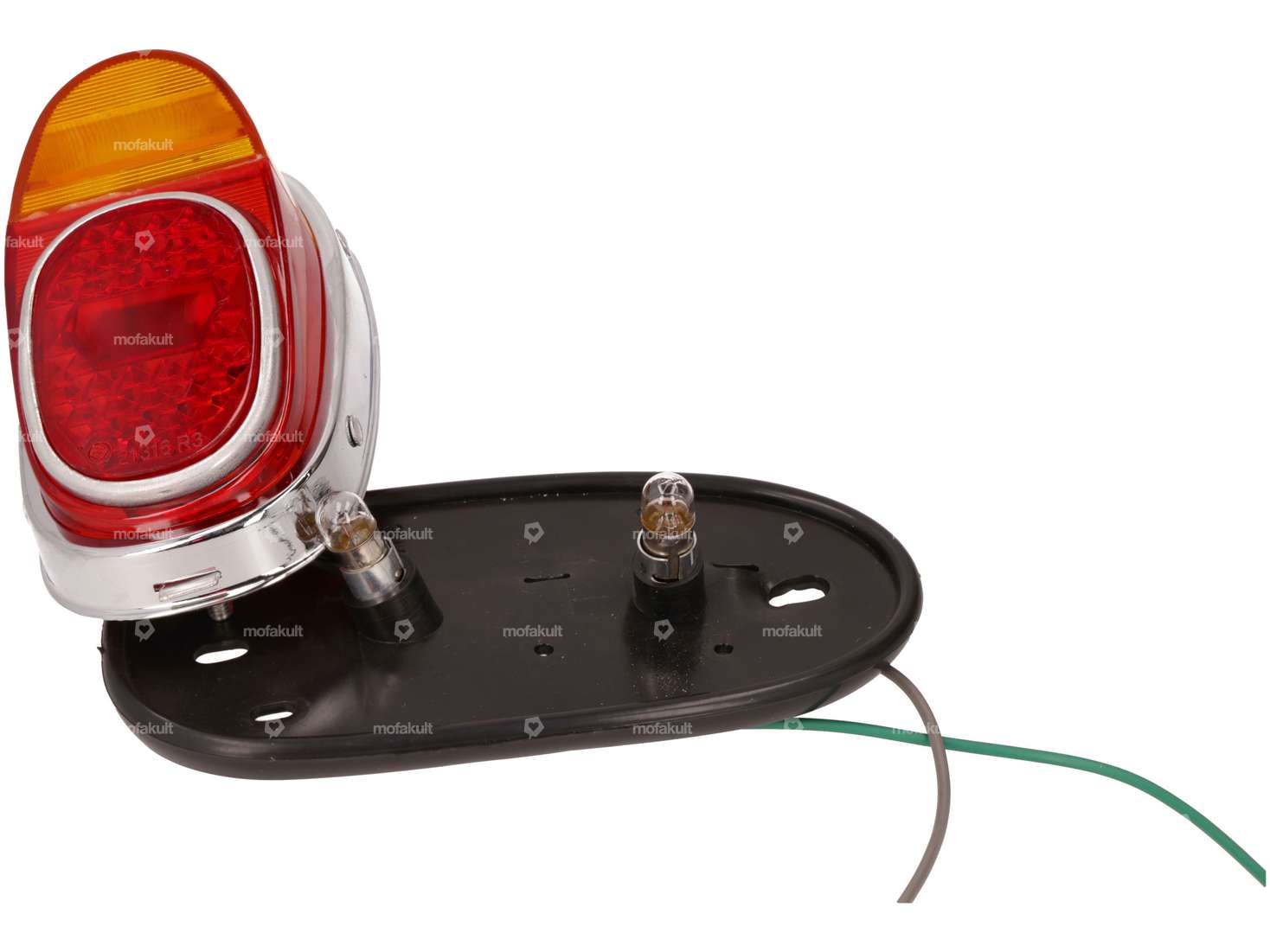 Rear light "Hella" flat (with brake light) Inox / chrome Carousel Image 3