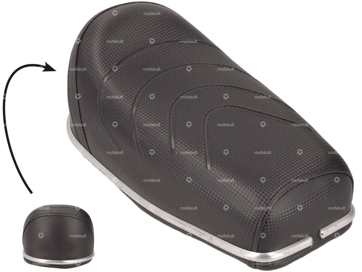 Carbon seat with aluminum strip Carousel Image 1