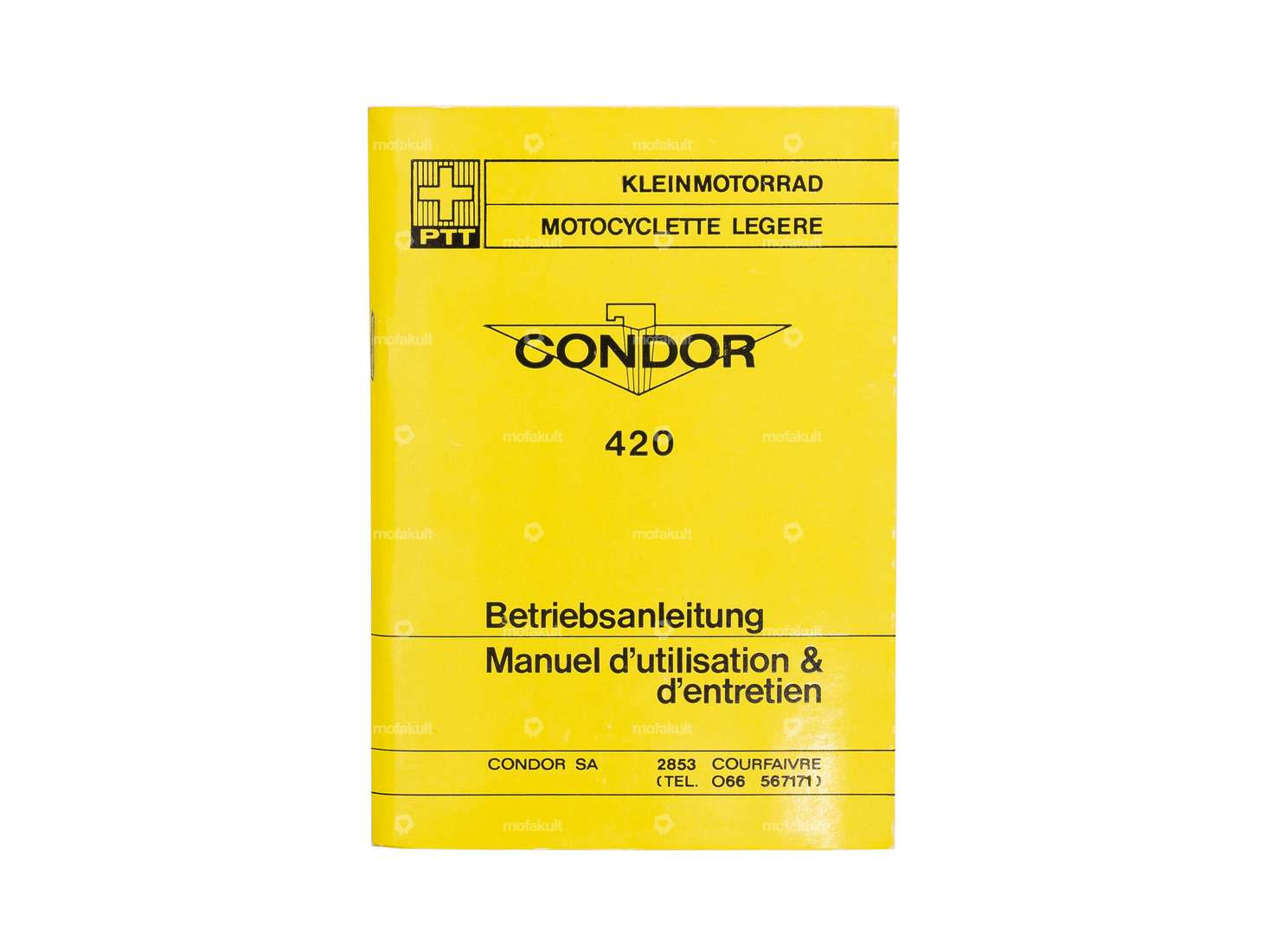 Operating instructions | Condor X30A Type 420 small motorcycle Carousel Image 1