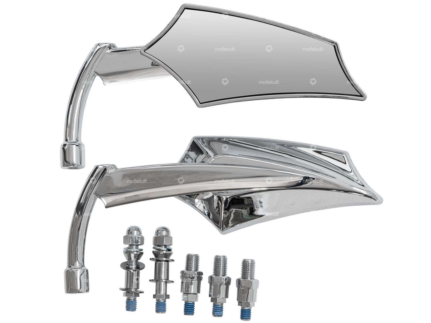 Mirror set "Future" left & right chrome Carousel Image 1