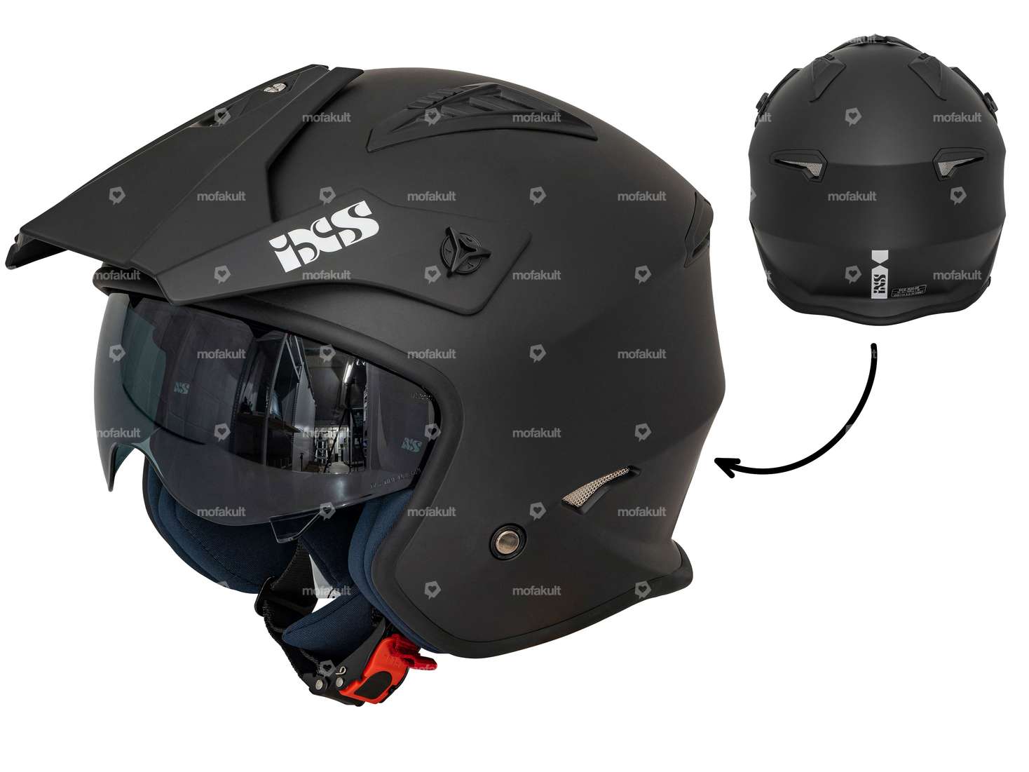 IXS jet helmet Enduro black matt Carousel Image 1