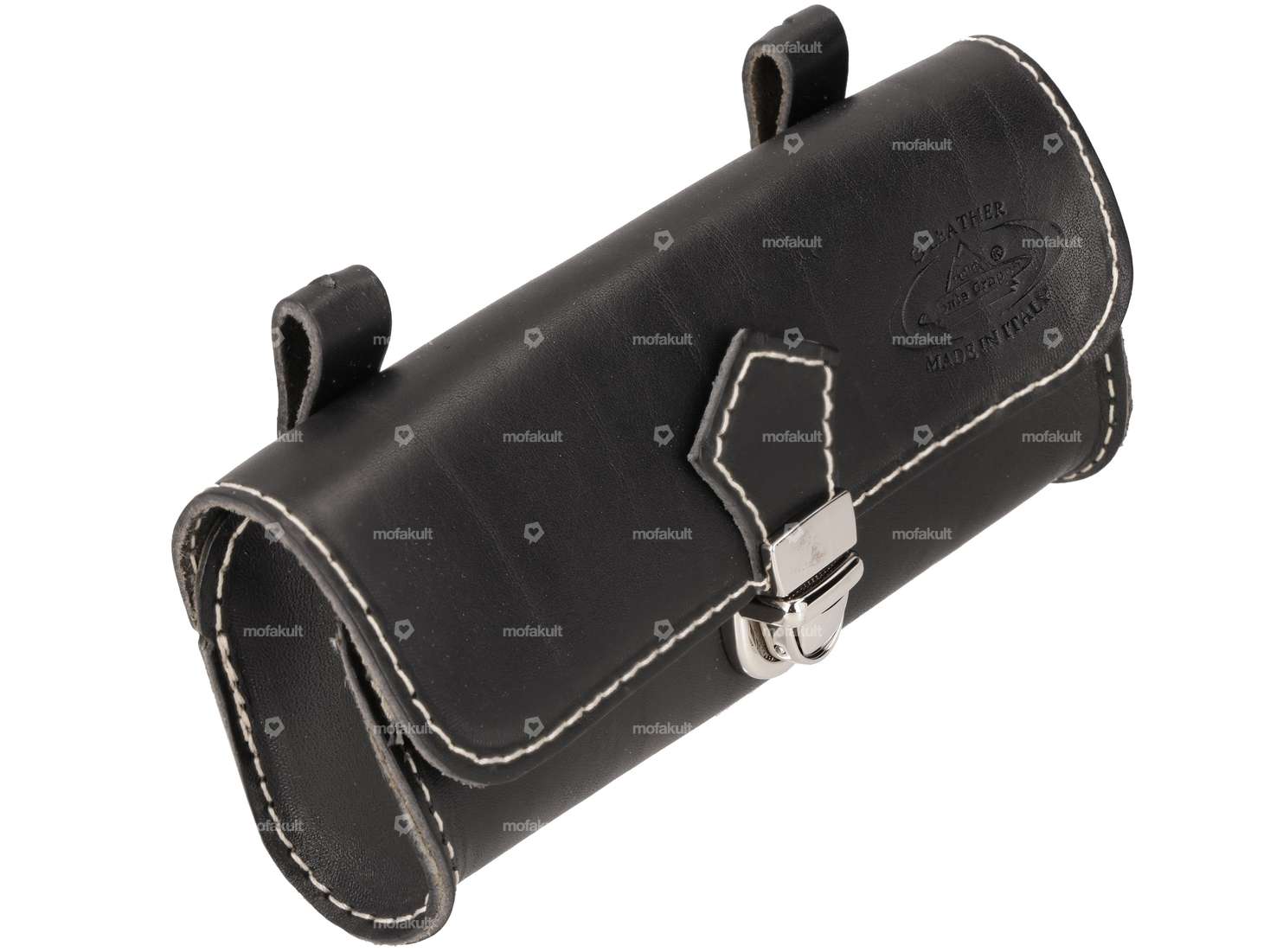 Saddle bag "Charleston" black genuine leather Carousel Image 1