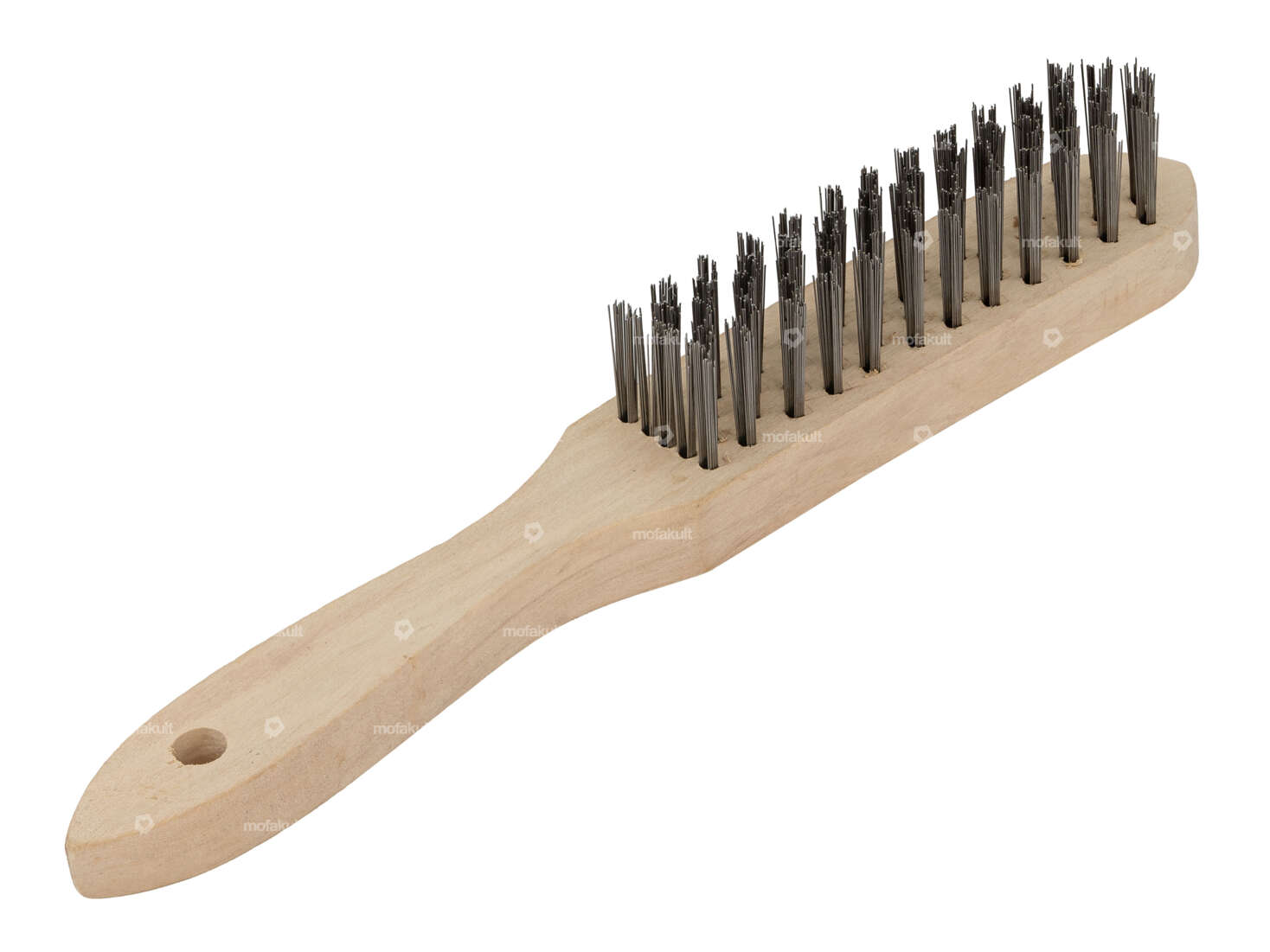 BGS steel brush with wooden handle Carousel Image 1