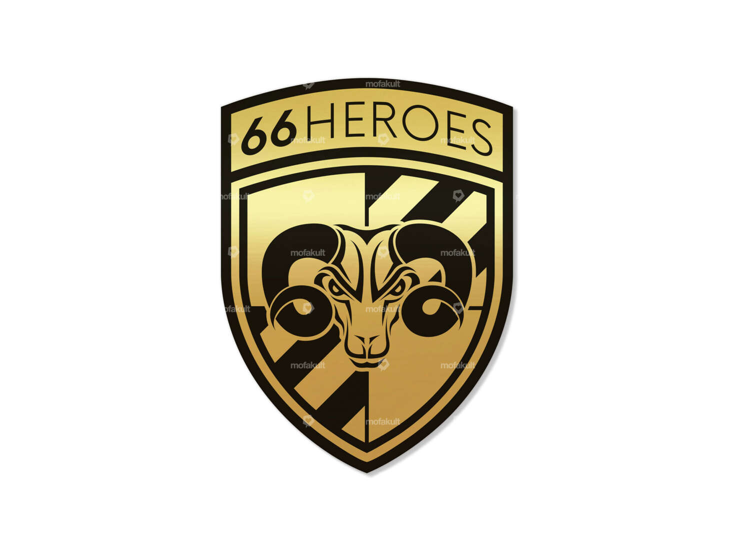 Sticker "66HEROES" 38 x 50 mm gold Carousel Image 1