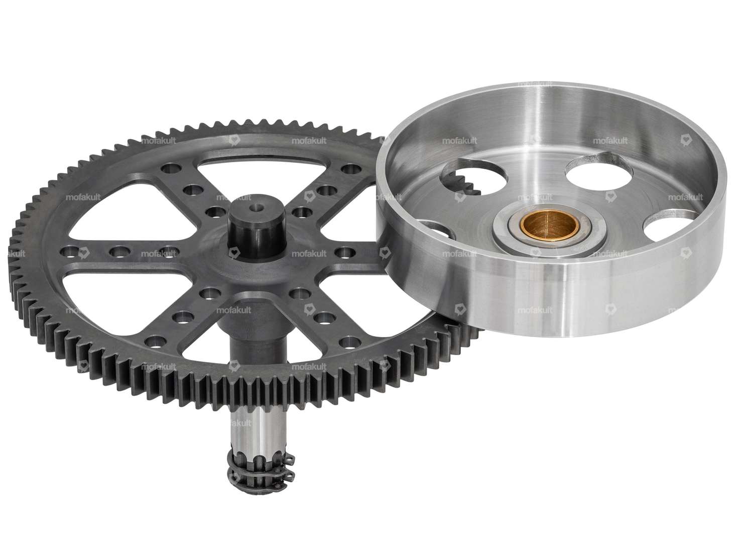 MBR clutch basket & spur gear 18:94 teeth Racing straight short | Puch E50 Carousel Image 2