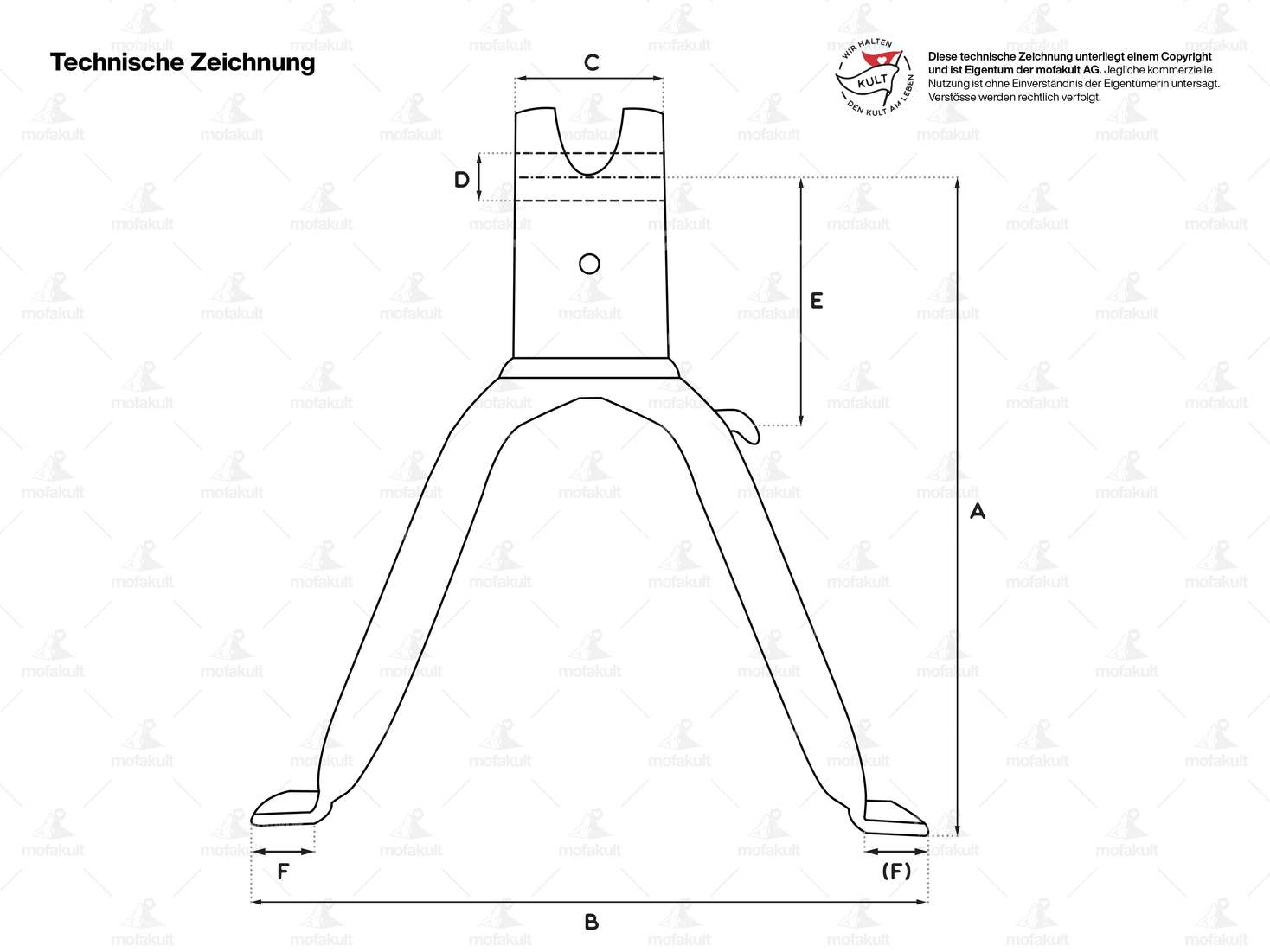 Main stand 10 mm axle | Piaggio Ciao P, SC Carousel Image 2