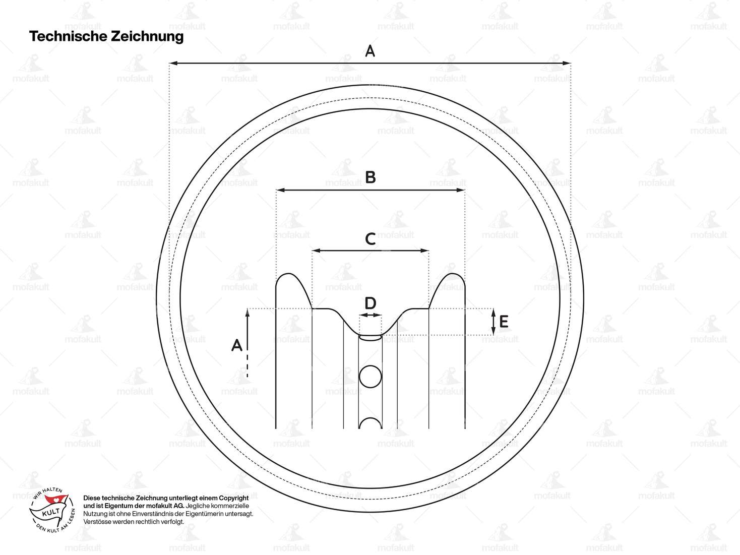 Rim ring 1.35 x 19" (49 mm) black Carousel Image 4