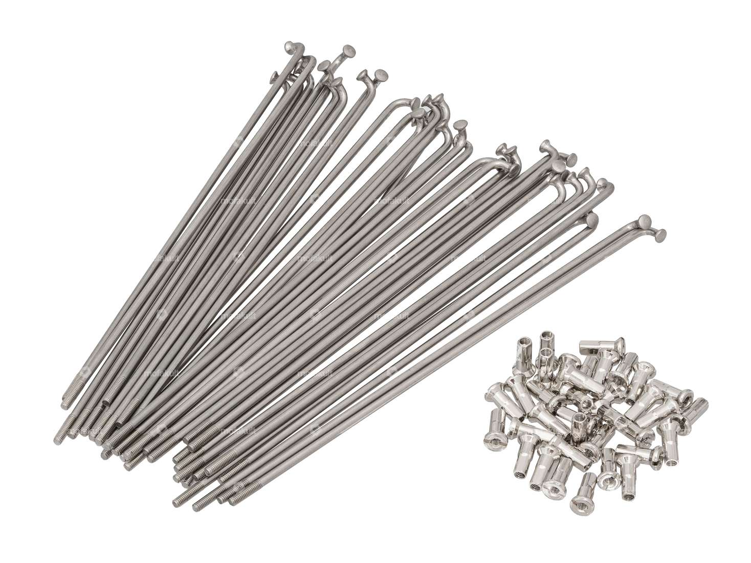 GPO spoke set incl. nipple (2.9 x 178 mm) front wheel Inox | Piaggio Ciao, Bravo, Boxer Carousel Image 1