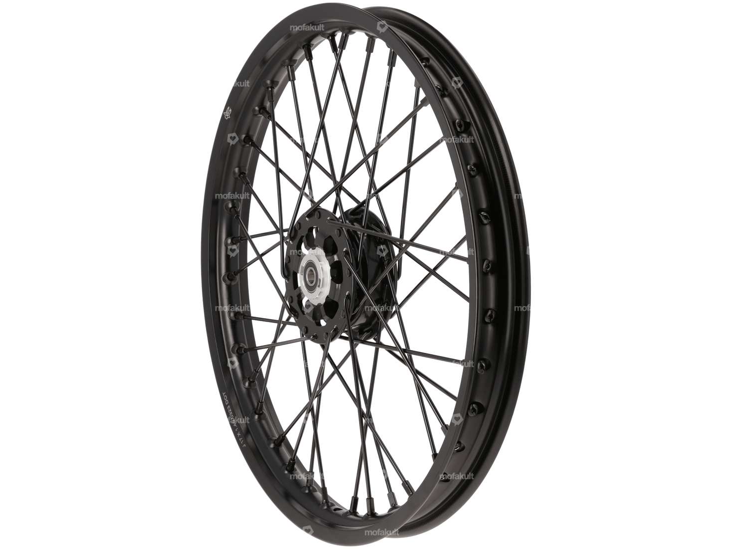 Spoked rim 17" front aluminum CNC solid black Carousel Image 1