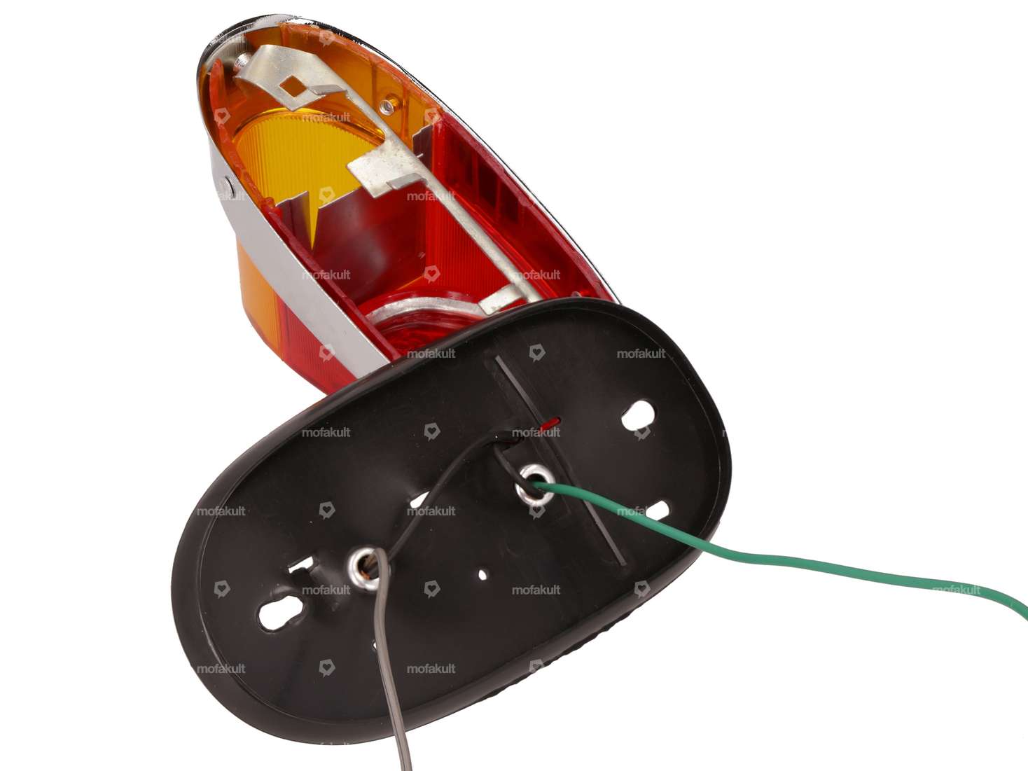 Rear light "Hella" flat (with brake light) Inox / chrome Carousel Image 4