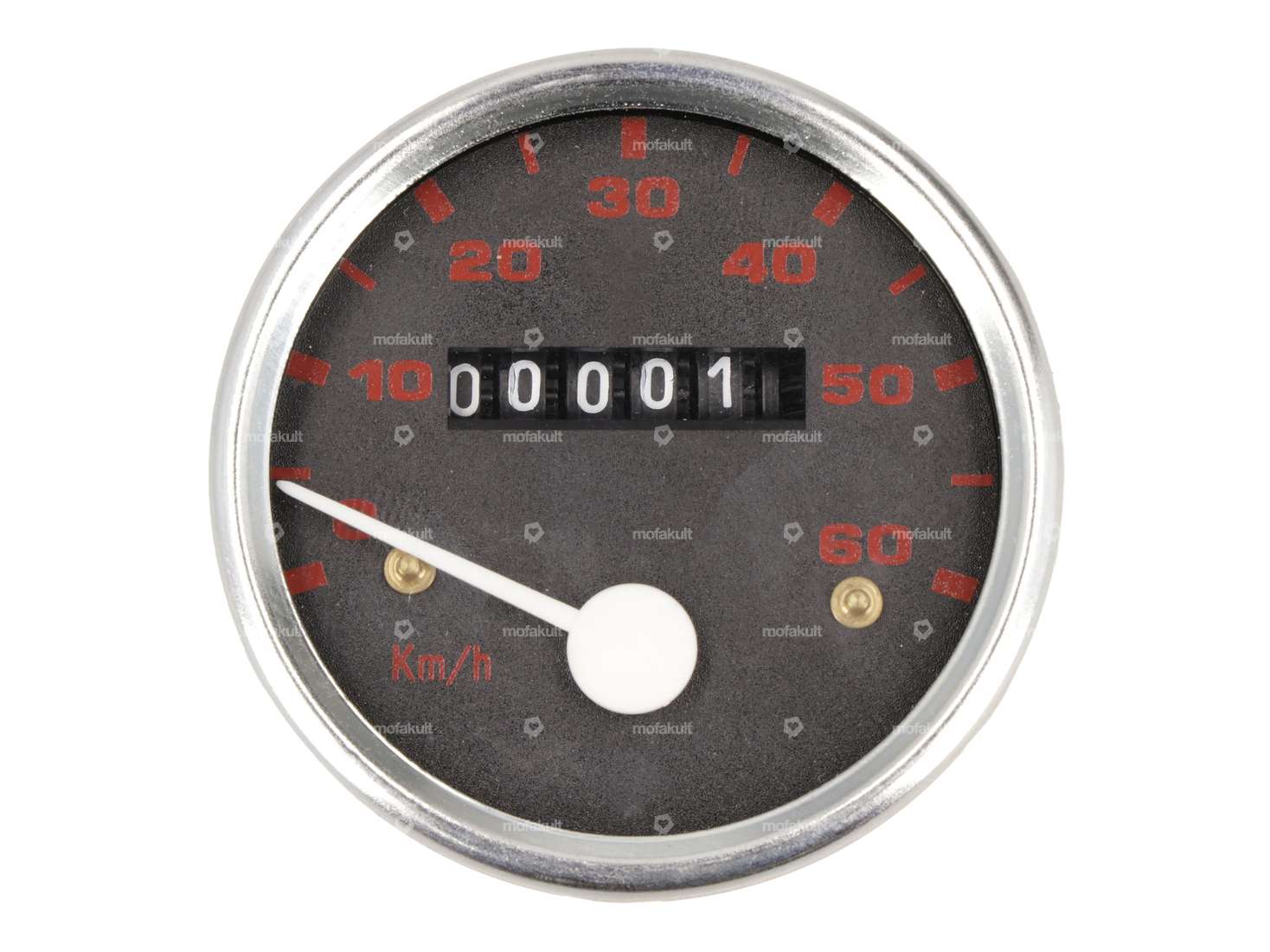 Transval speedometer 60 km/h Ø 60 mm (black / red dial) Carousel Image 2