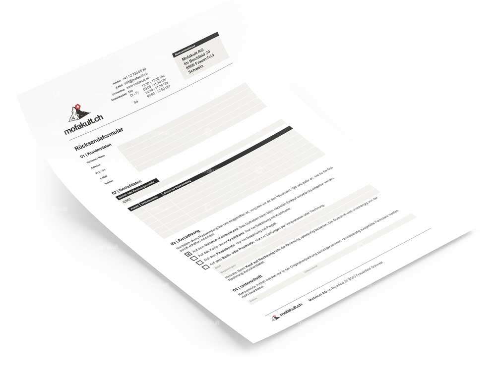 Return form for sending back returns Carousel Image 1