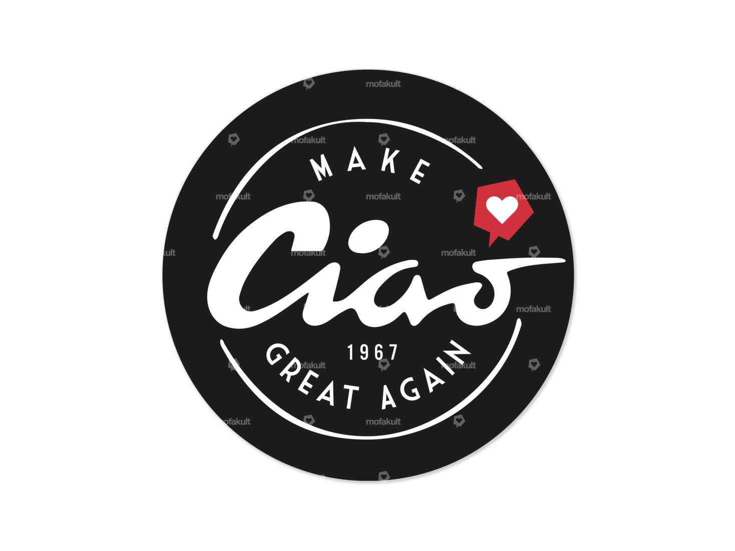 Make Ciao great again" sticker Ø 60 mm black Carousel Image 1
