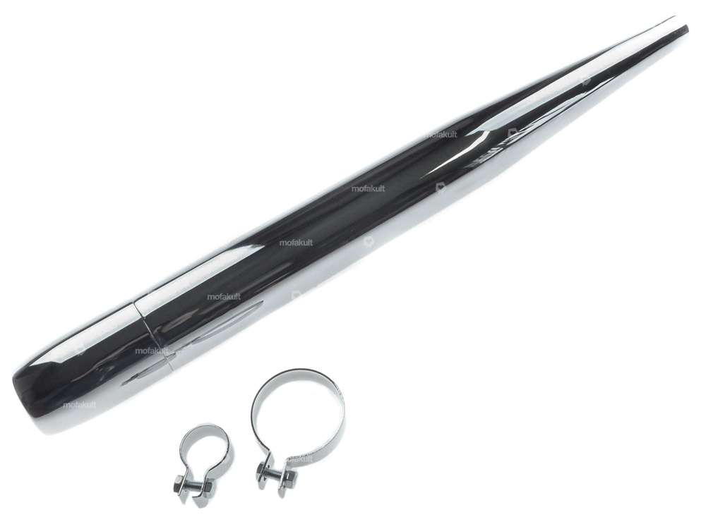 Cigar exhaust Ø 32 / 70 mm chrome Carousel Image 1