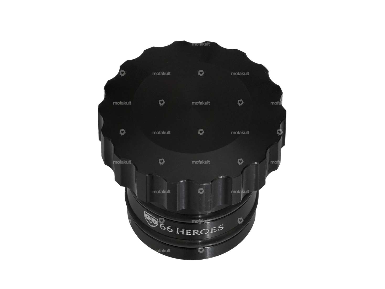 66HEROES Tank cap corrugated black | Piaggio Ciao, Bravo Carousel Image 1