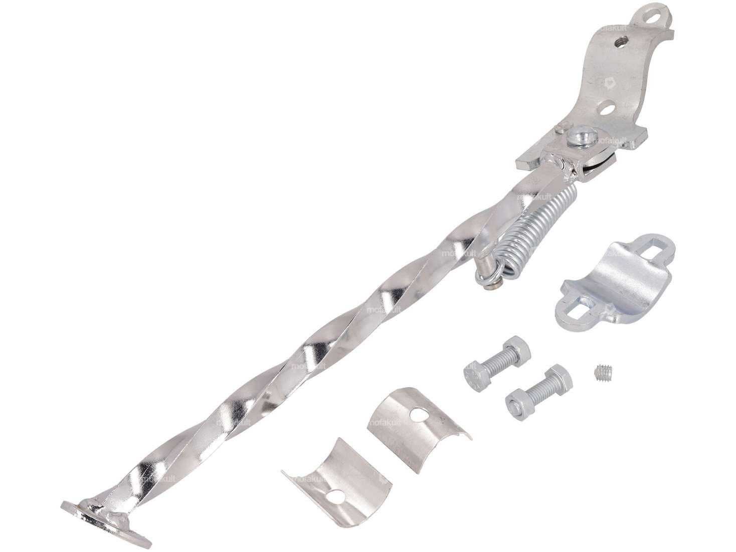 Side stand rotated left round mounting 31 cm chrome Carousel Image 1