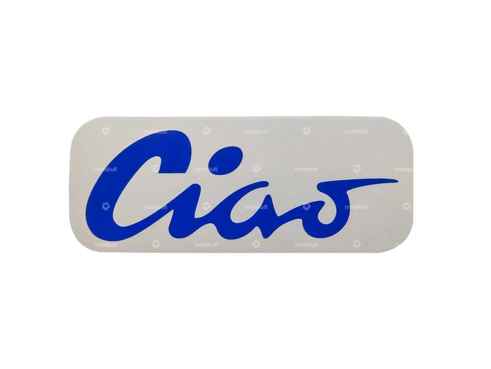 Tank sticker "Ciao" blue 70 x 28 mm | Piaggio Ciao P, C9 Carousel Image 1