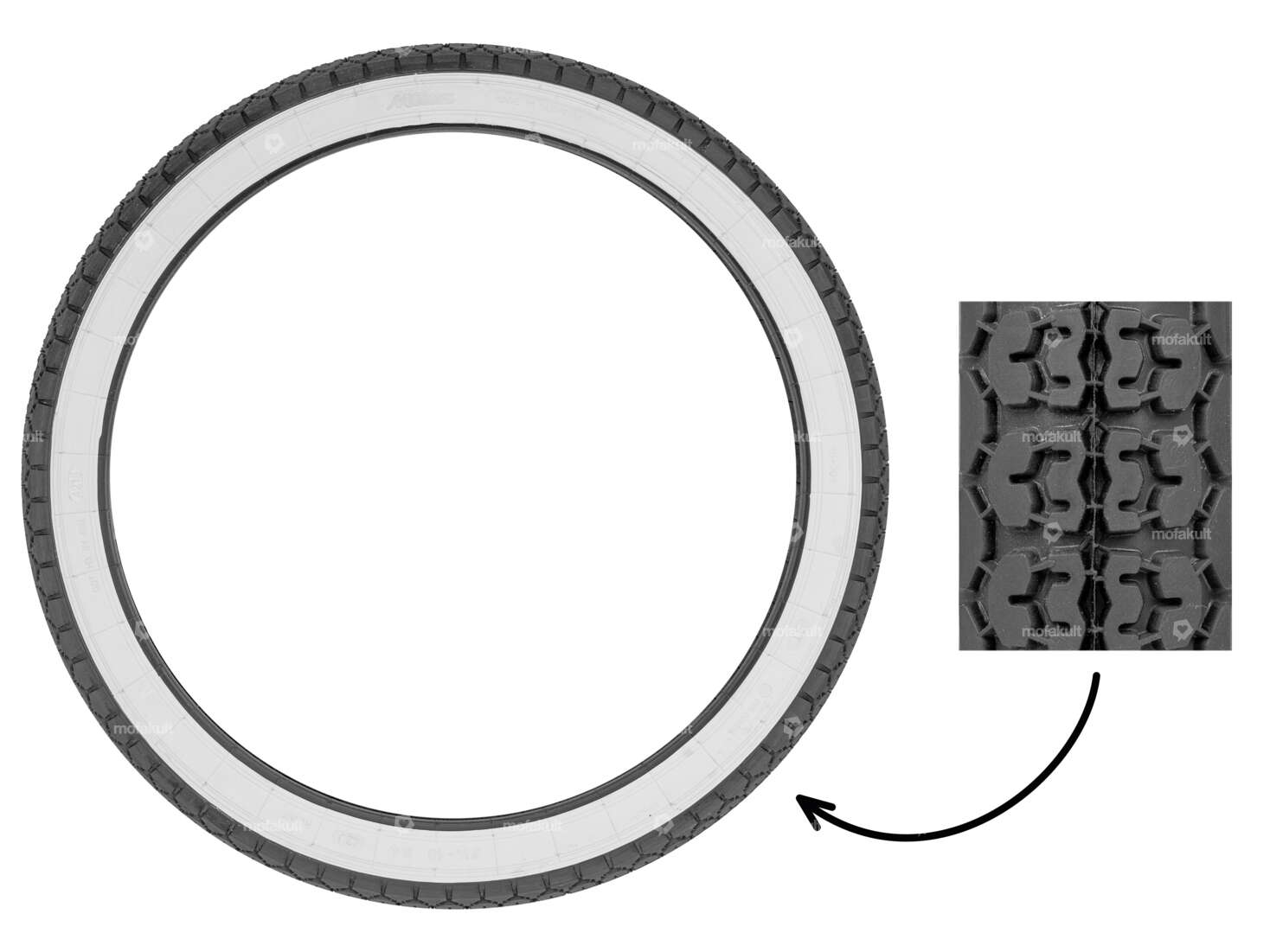 Mitas 2.25 x 18" tires B4 Allround whitewall Carousel Image 1