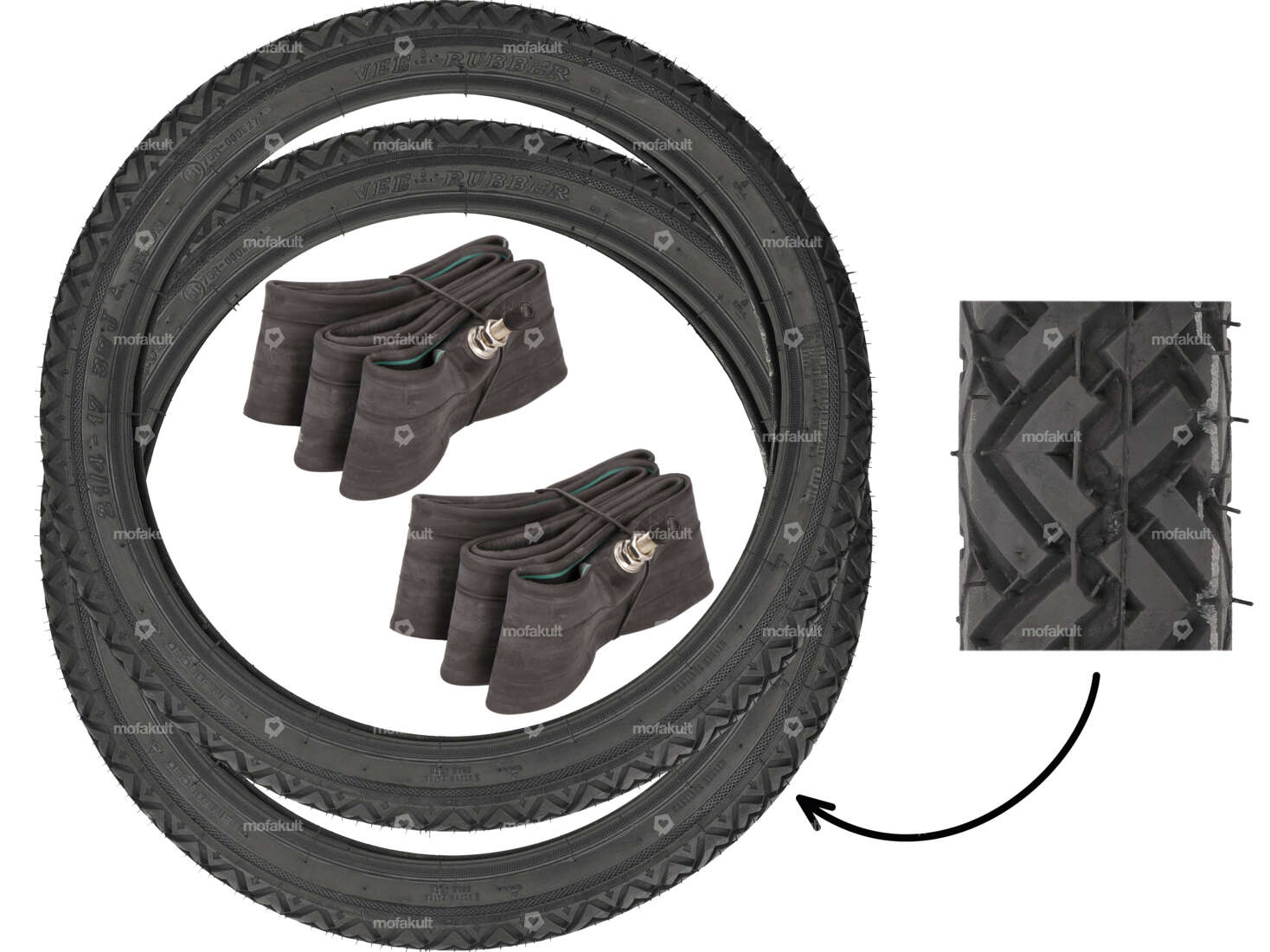 VeeRubber tire set 2.25 x 17" VRM087 (V087) Allround Carousel Image 1