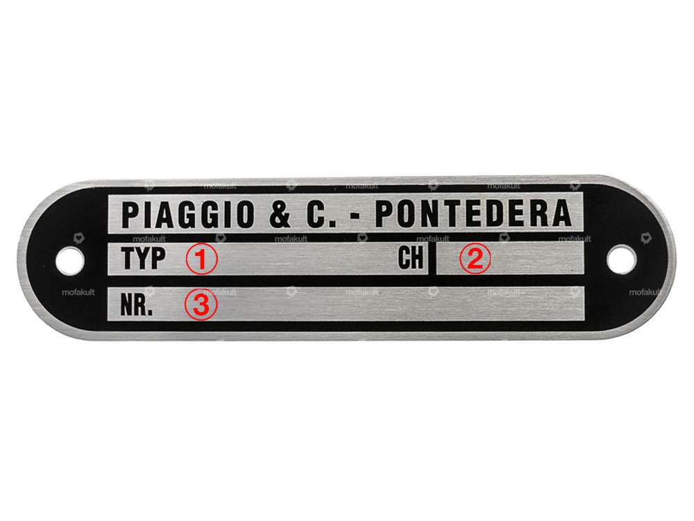 Type plate original | Piaggio Ciao, SI, Bravo, Boxer Carousel Image 2