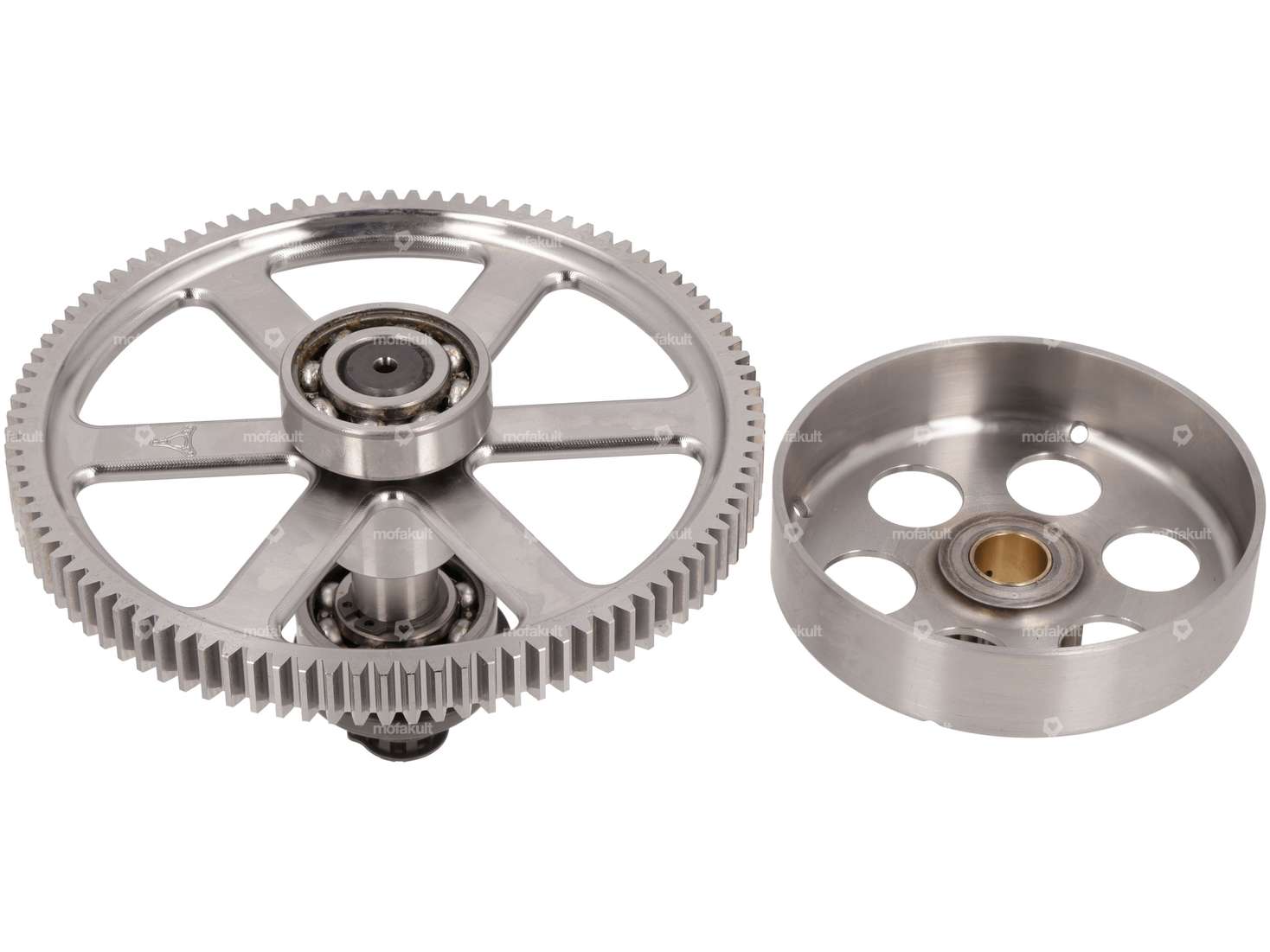 ASP clutch basket & spur gear set 19:94 teeth Kickstart CNC | Puch E50 Carousel Image 2