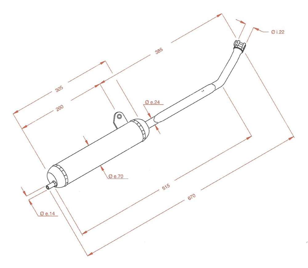 SITO Plus exhaust Ø 24 mm | Piaggio Ciao, Bravo Carousel Image 4