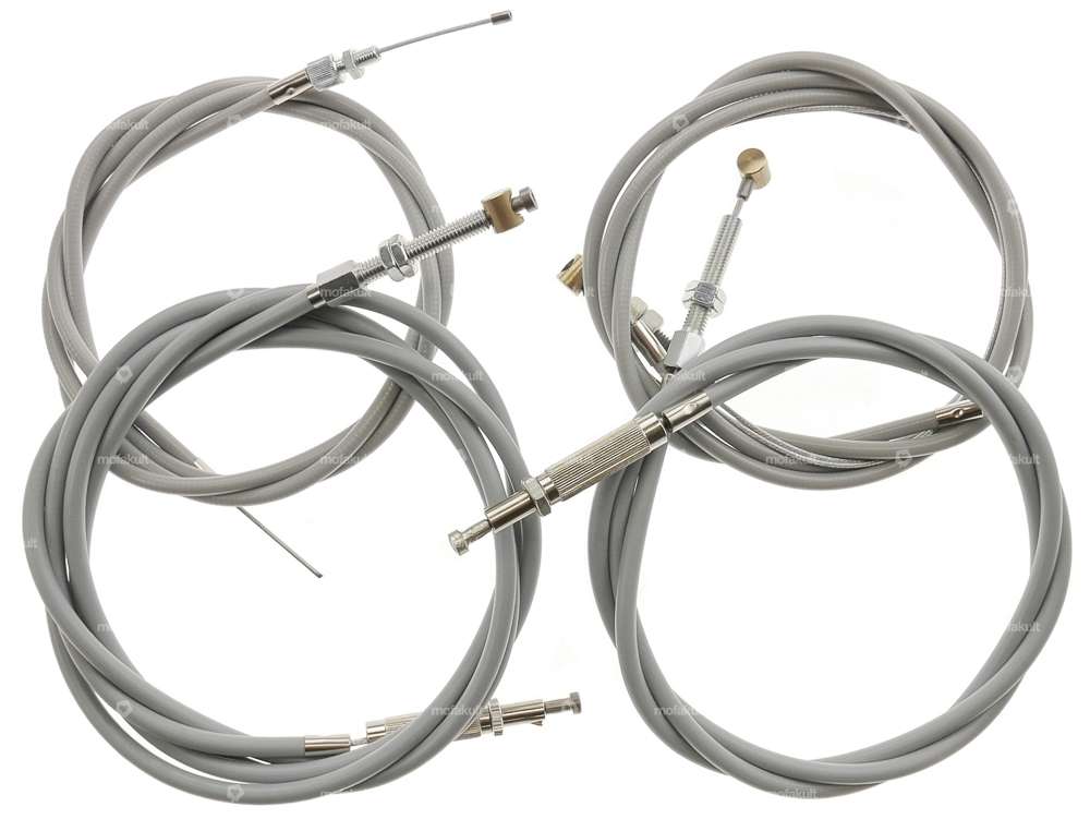 Cable set cut with adjusting screws gray | Puch Maxi Carousel Image 1