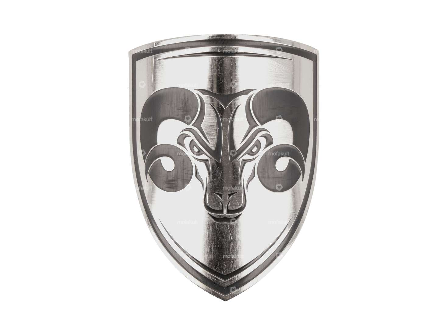 66HEROES steering head shield bent chrome Carousel Image 1