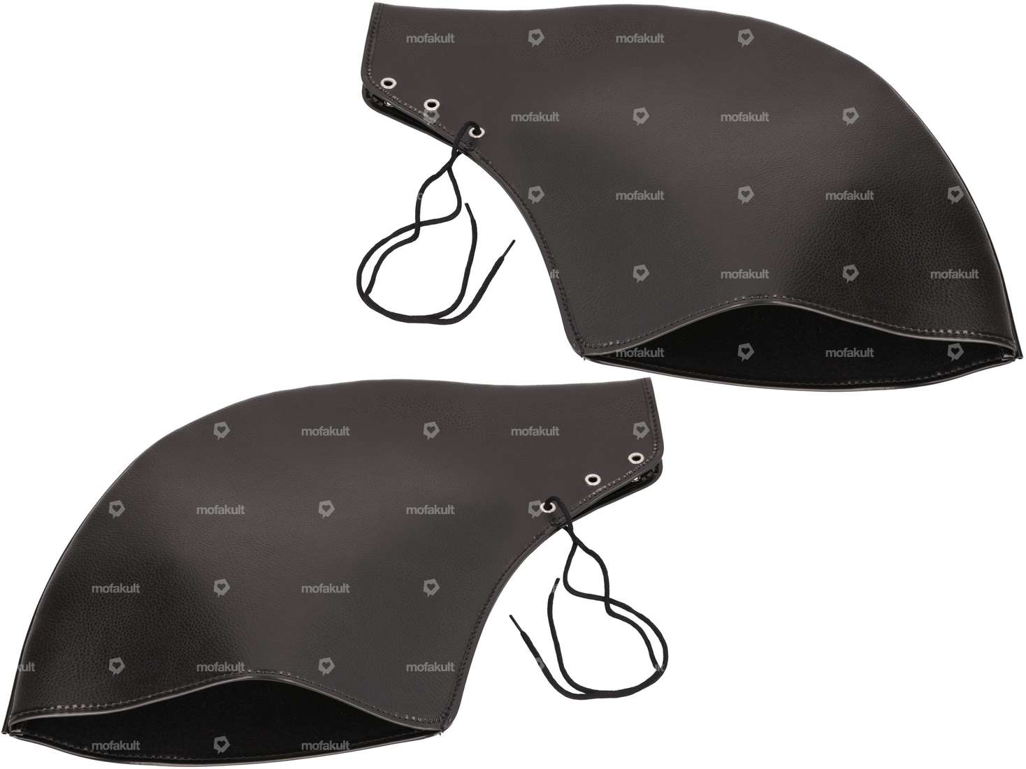 Hand protectors handlebar imitation leather black Carousel Image 1