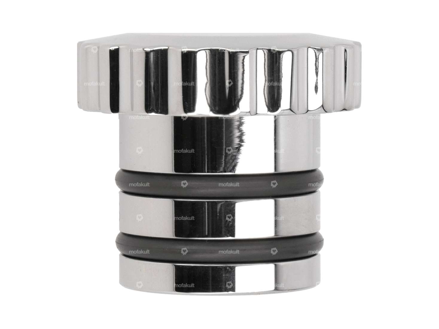 66HEROES Tank cap corrugated chrome | Piaggio Ciao, Bravo Carousel Image 3