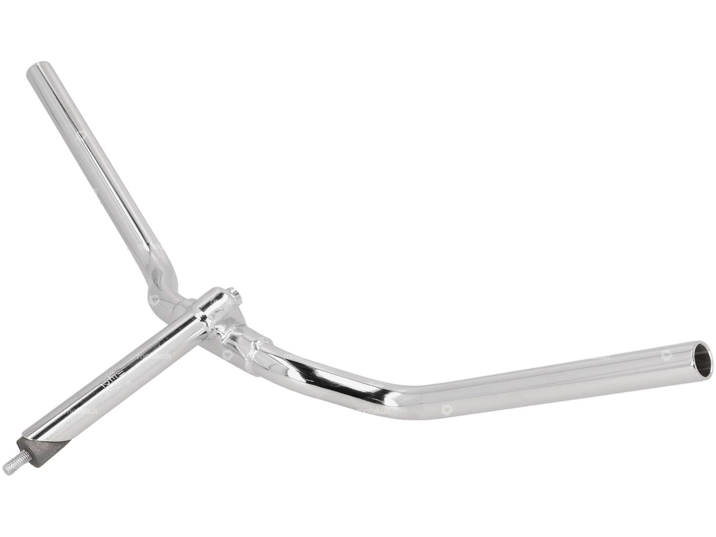 Handlebar with stem 9 cm curved chrome Carousel Image 2