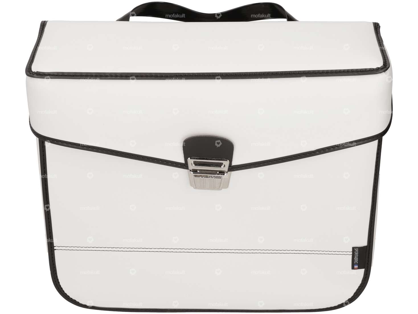 White rectangular leather-look luggage bags Carousel Image 2
