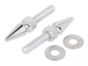 66HEROES bolt with pointed nut M8 fork plate chrome (pair) 66HEROES bolt with pointed nut M8 fork plate chrome (pair)