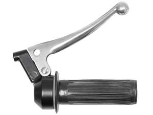 250 Black Throttle Grip, Round Sheet Metal Lever with Grooved Grip Cover 250 Black Throttle Grip, Round Sheet Metal Lever with Grooved Grip Cover