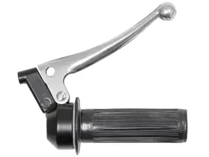250 Black Throttle Grip, Round Sheet Metal Lever with Grooved Grip Cover 250 Black Throttle Grip, Round Sheet Metal Lever with Grooved Grip Cover