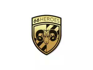 Sticker "66HEROES" 27 x 35 mm gold Sticker "66HEROES" 27 x 35 mm gold
